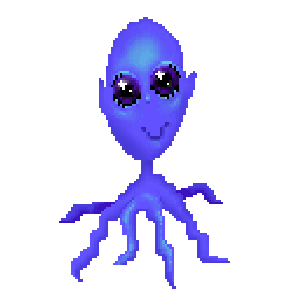 sweet happy alien walk cycle